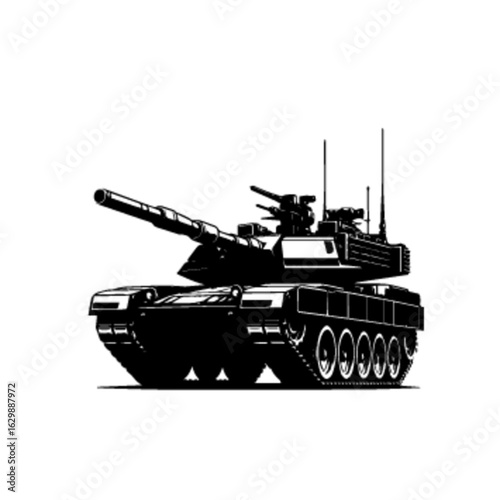 Realistic Military Tank Vector Illustration