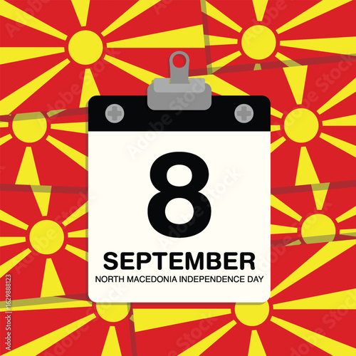 North Macedonia Independence Day Small Wall Calendar