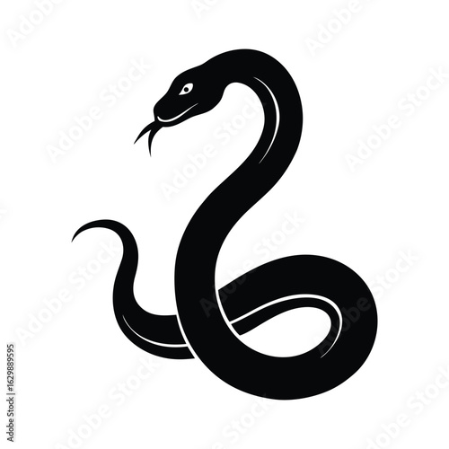 Snake silhouette vector illustration.