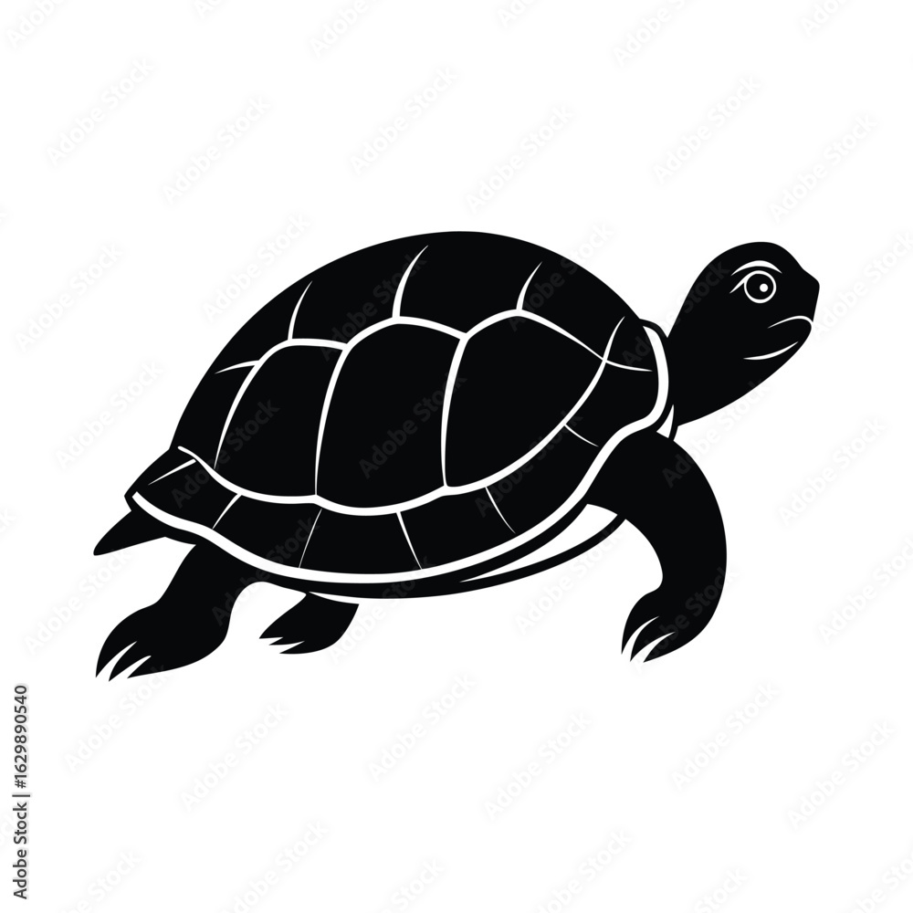 Fototapeta premium Turtle silhouette vector illustration.