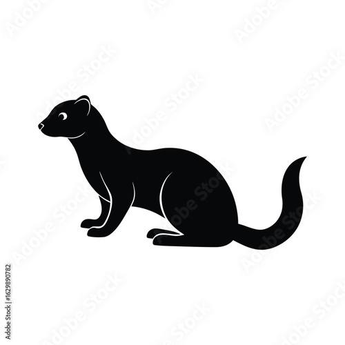 Weasel silhouette vector illustration.