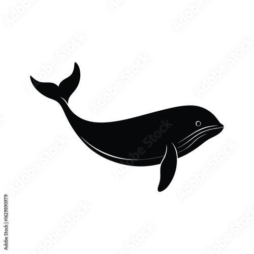 whale silhouette vector illustration.