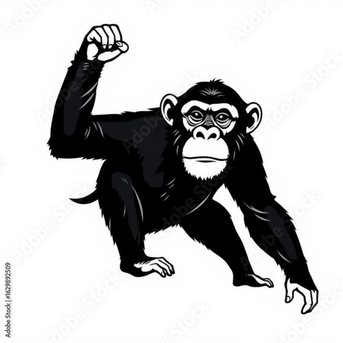 Black Chimpanzee Animal Icon