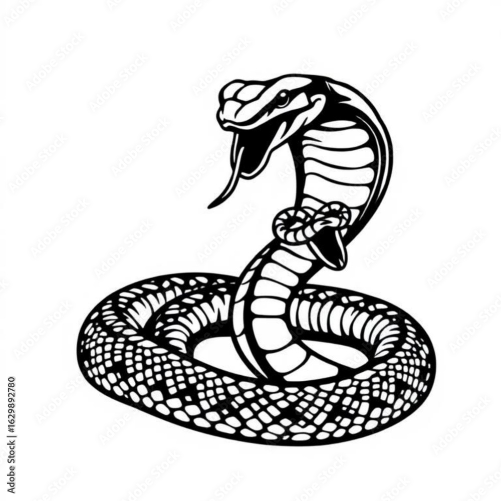 Fototapeta premium Black Cobra Animal Icon