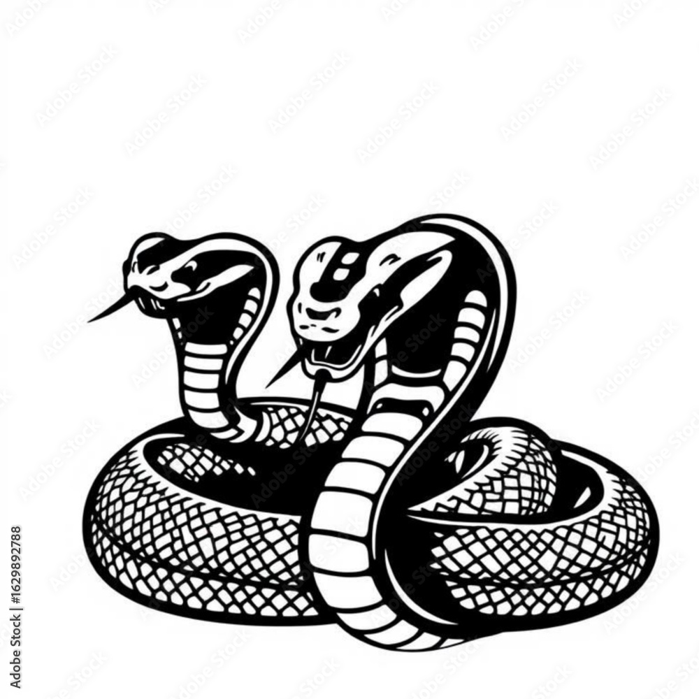 Fototapeta premium Black Cobra Animal Icon