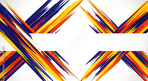 Abstract Brushstroke Pattern with Blue Yellow and Red Colors.
