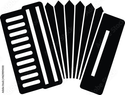 Accordion silhouette vector art illustration
