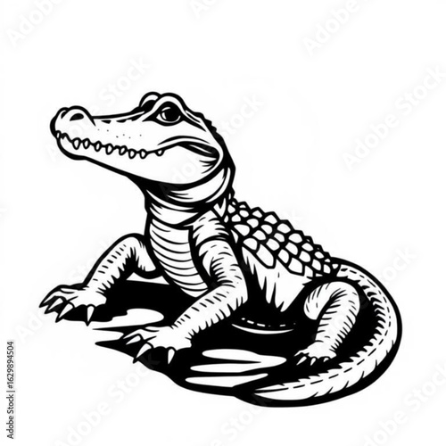 Black Crocodile Animal Icon