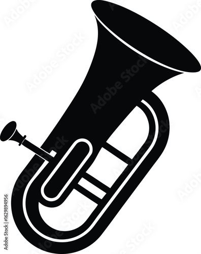 Euphonium silhouette vector art illustration