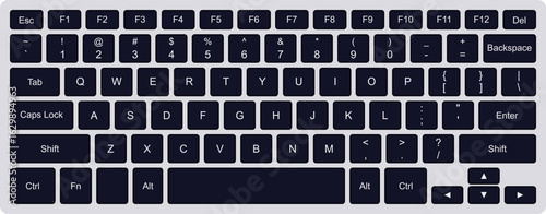 QWERTY Computer Keyboard Layout – Full Key Range for Digital Education, UI Kits & Troubleshooting Guides (Transparent PNG)