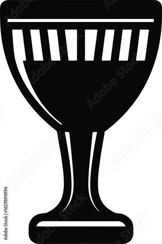 Glass harmonica silhouette vector art illustration