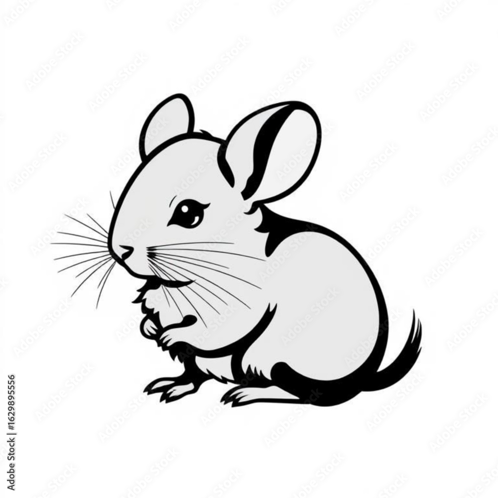 Fototapeta premium Chinchilla Animal Black Icon