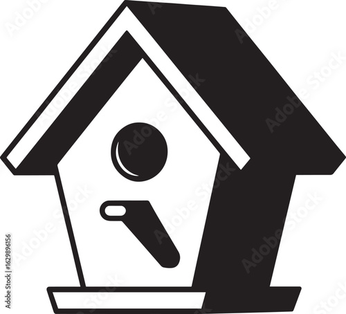 Birdhouse Silhouette Vector Illustration Design for Wildlife and Nature Conservation