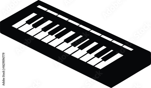 Synth pad silhouette vector art illustration