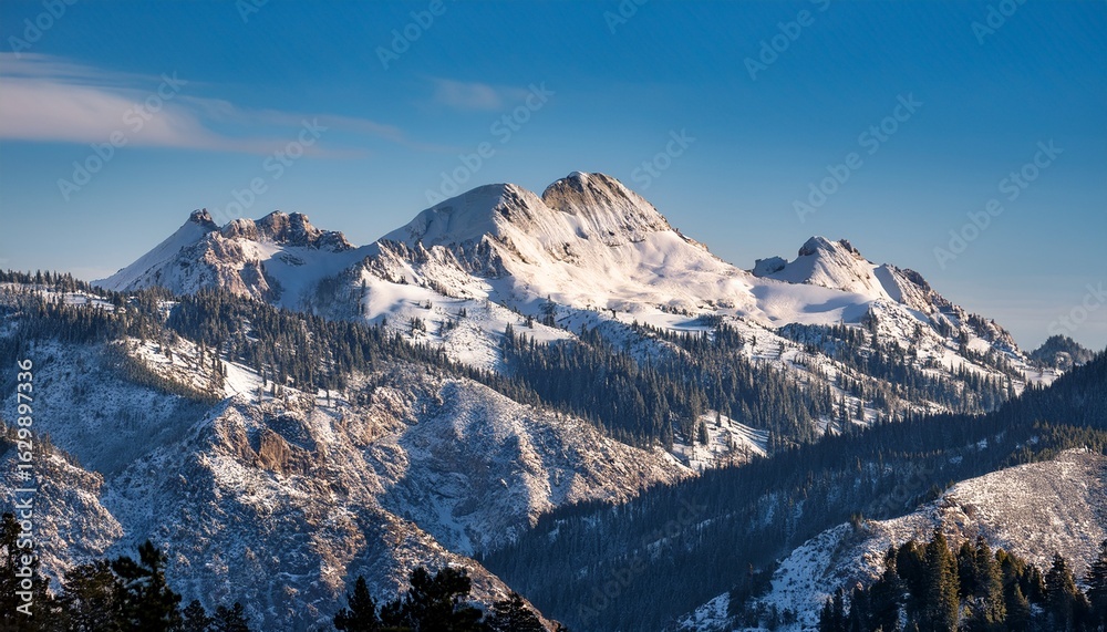 Naklejka premium flagstaff snowy san francisco peaks in winter season mountain landscape