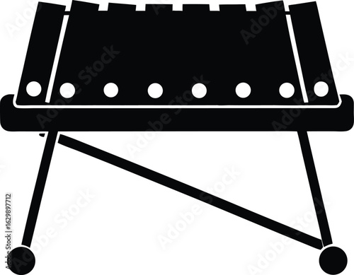 Xylophone silhouette vector art illustration