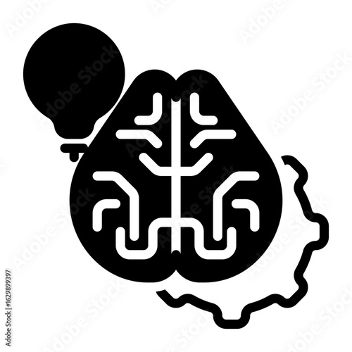 brain icon, glyph icon style
