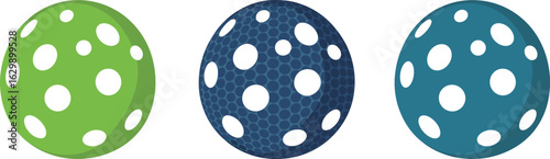 Green spotted sphere, blue hex pattern ball, teal dotted orb, abstract vector design, cad drawing flat vector illustration, modern geometry.eps