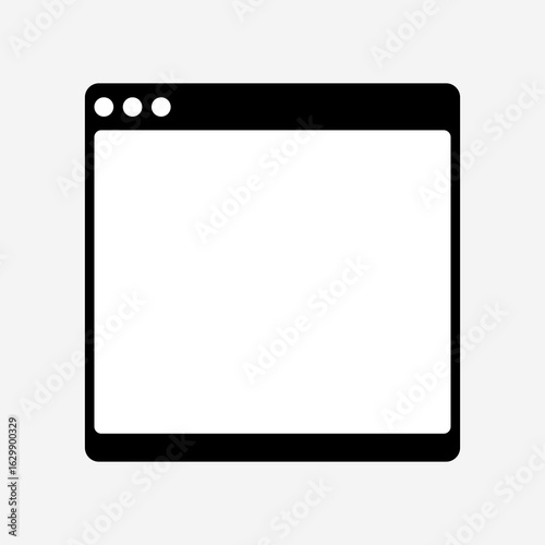 browser window icon. flat vector illustration of web interface frame for ui design and development projects	