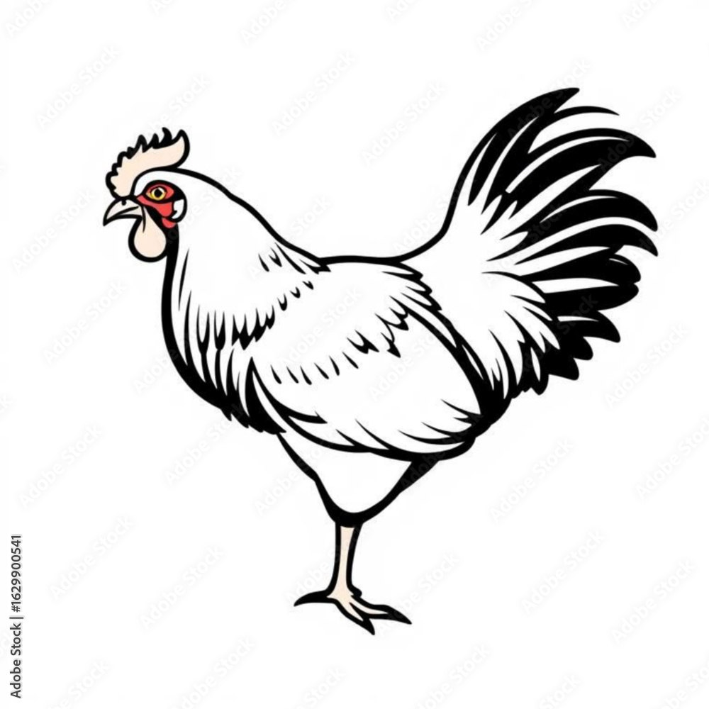 Fototapeta premium Cochin Chicken Animal Icon