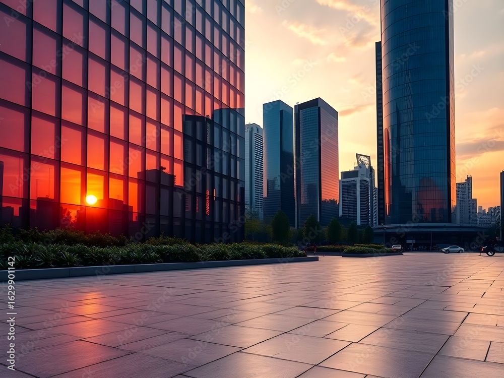 Fototapeta premium Cityscape at Sunset