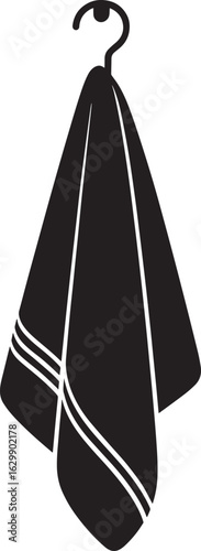 Hanging Towel Vector Illustration Cleanliness and Hygiene Symbol for Bathroom or Kitchen Decor