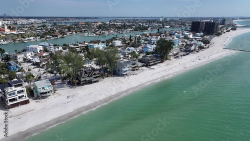 Saint Pete Beach In Saint Petersburg Florida United States. Bird Eye View Of A Amazing Coastal Beach In The Summer Holiday. Paradise Skyline Grateful Vibrant. Paradise Sea. Saint Petersburg Florida.