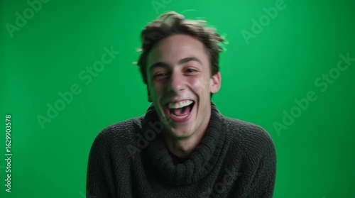 video of young men lough so much green screen 