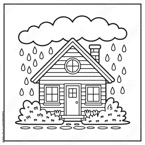 Rainy Day Coloring Pages | Cute and Relaxing Rain Scenes for Kids and Adults