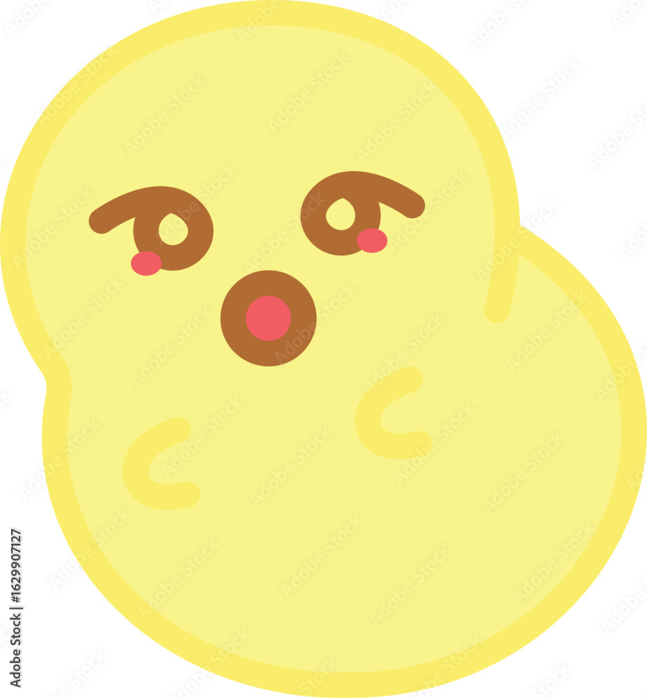 Fototapeta premium A cute chick character with a worried face