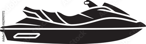 Streamlined Jet Ski Illustration for Water Sports and Recreational Activities on Aquatic Adventures