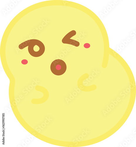 A cute chick character with a shy smile