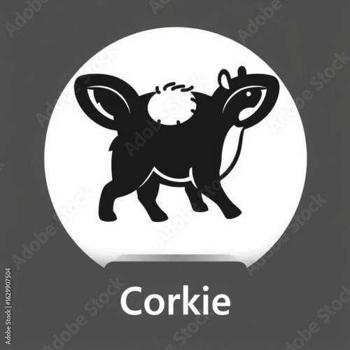 Corkie Animal Black Icon