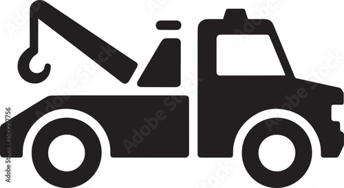 Tow Truck Icon Vector Illustration Emergency Roadside Assistance Vehicle Recovery Service Symbol Design