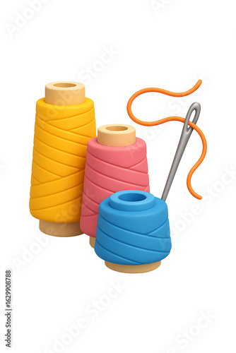 Wallpaper Mural 3d Sewing threads for embroidery and needle with a thread high quality realistic image Torontodigital.ca