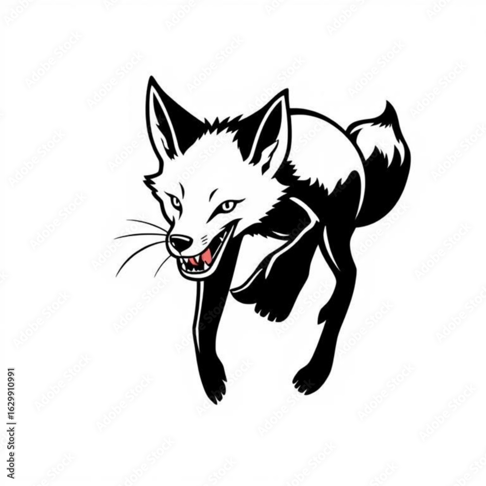 Obraz premium Crab-Eating Fox Animal Icon