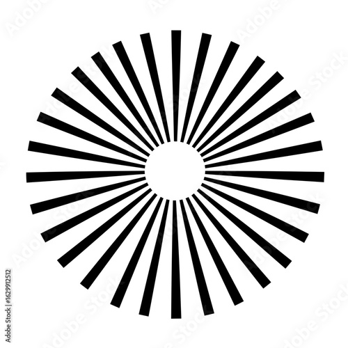 Radial pattern with black lines emanating from center silhouette