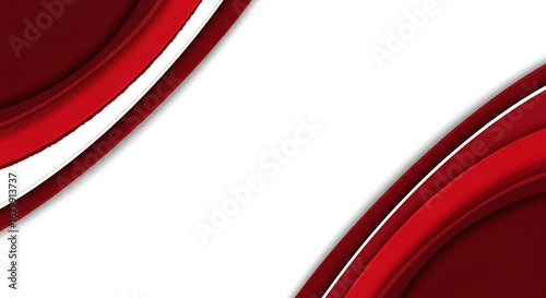 Abstract Red Wavy Layers with Smooth Curves and Gradient Shadows.