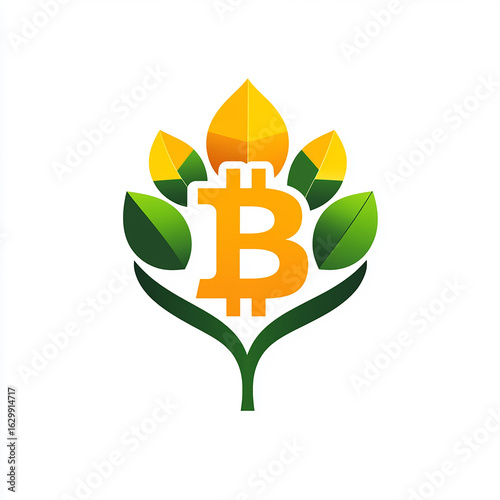 Bitcoin Tree Cryptocurrency and Financial Growth Concept	 made with generative AI