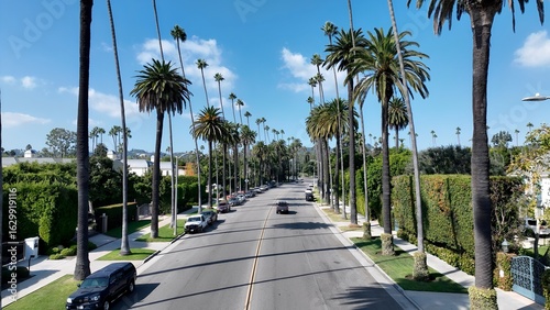 Tableau sur toile Carmelita Drive In Beverly Hills Los Angeles United States