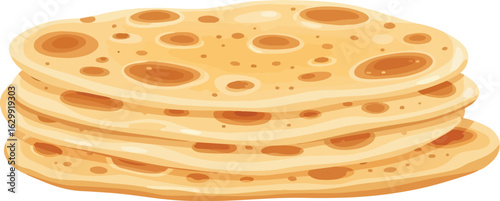 Stacked Flatbreads Illustration