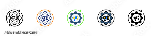 Process Marketing Icon Multi Stle 