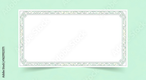 Elegant Certificate Border with Intricate Green and Gold Swirl Design.