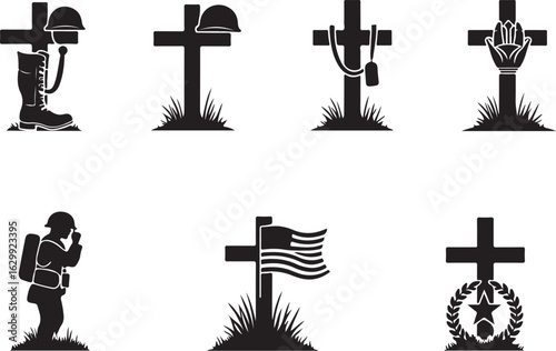 Honoring fallen heroes solemn military grave markers and tributes
