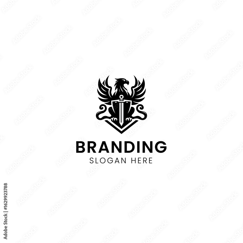 Obraz premium Eagle Shield and sward logo