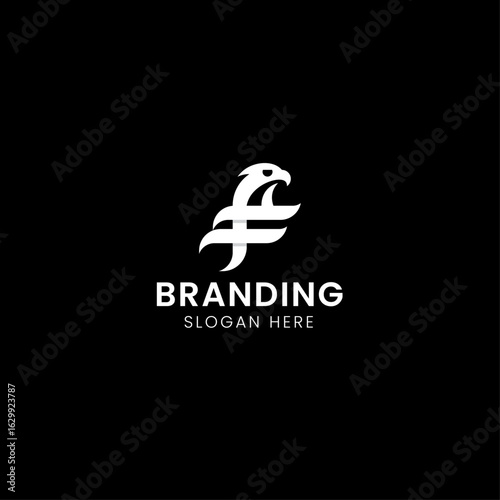 Letter F eagle bird logo