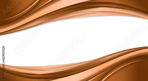 Abstract Brown Wavy Frame with White Space for Text or Image.