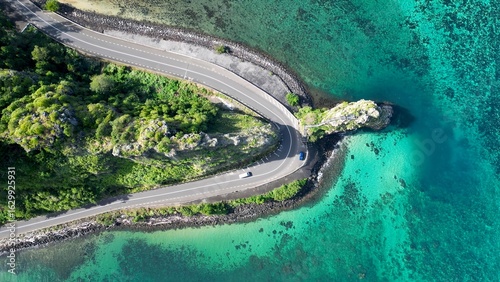 Maconde Viewpoint In Port Louis Mauritius Island Mauritius. Urban Life Landscape Of Freeway Road Connecting City Streets. Coast Horizon Seaside Summertime. Coast Outdoors Panoramic.
