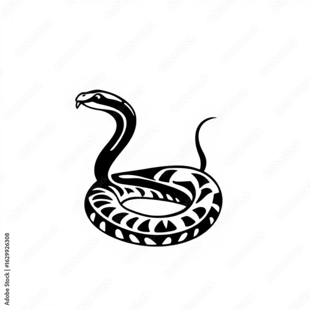 Naklejka premium Black Bird-Snake Animal Icon