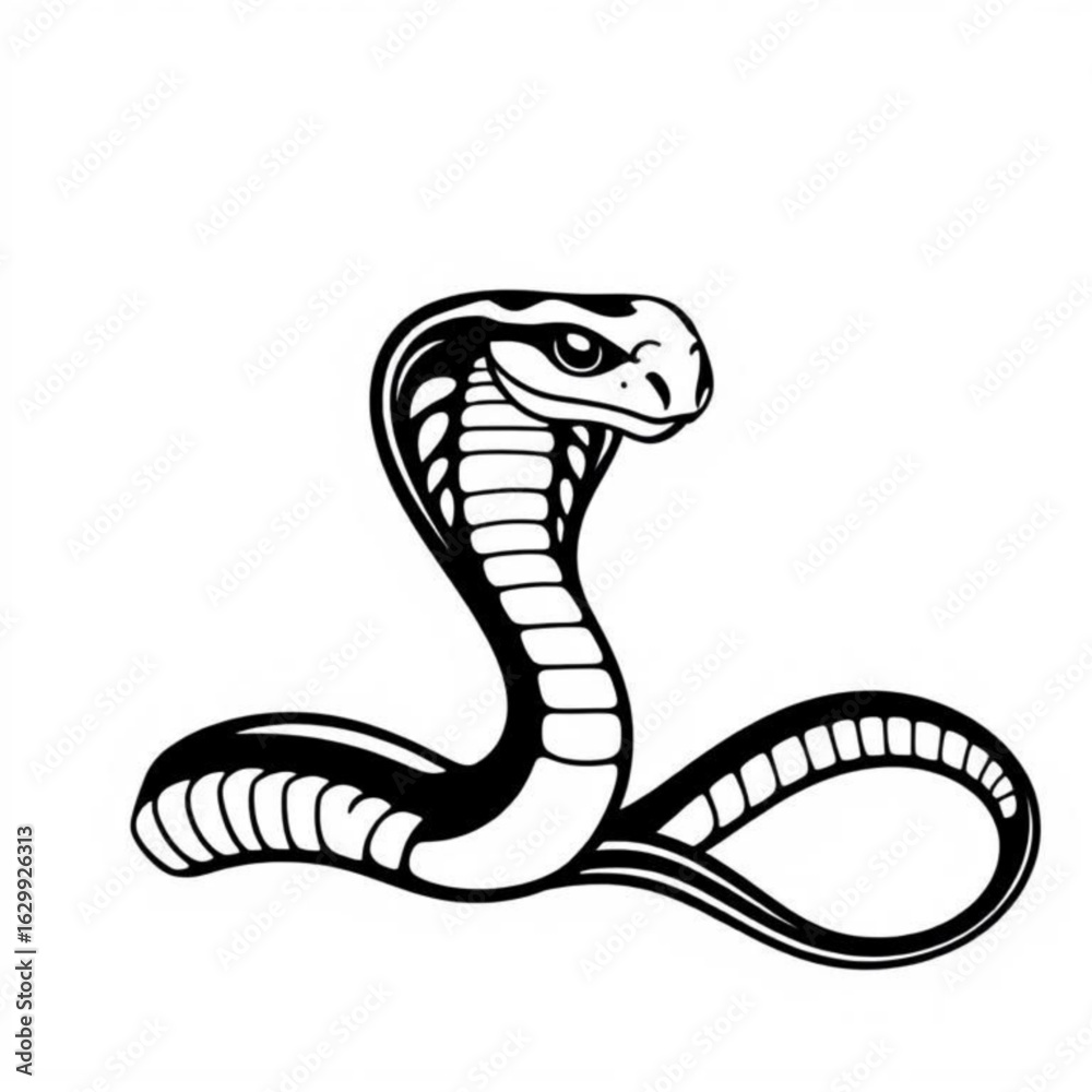 Fototapeta premium Black Bird-Snake Hybrid Animal Icon